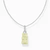Discount Kette mit weißem Goldbären-Anhänger und Steinen Silber Damen Halsketten|925 Silber
