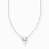 Hot Kette mit weißem Herz-Anhänger Silber Damen Halsketten|925 Silber