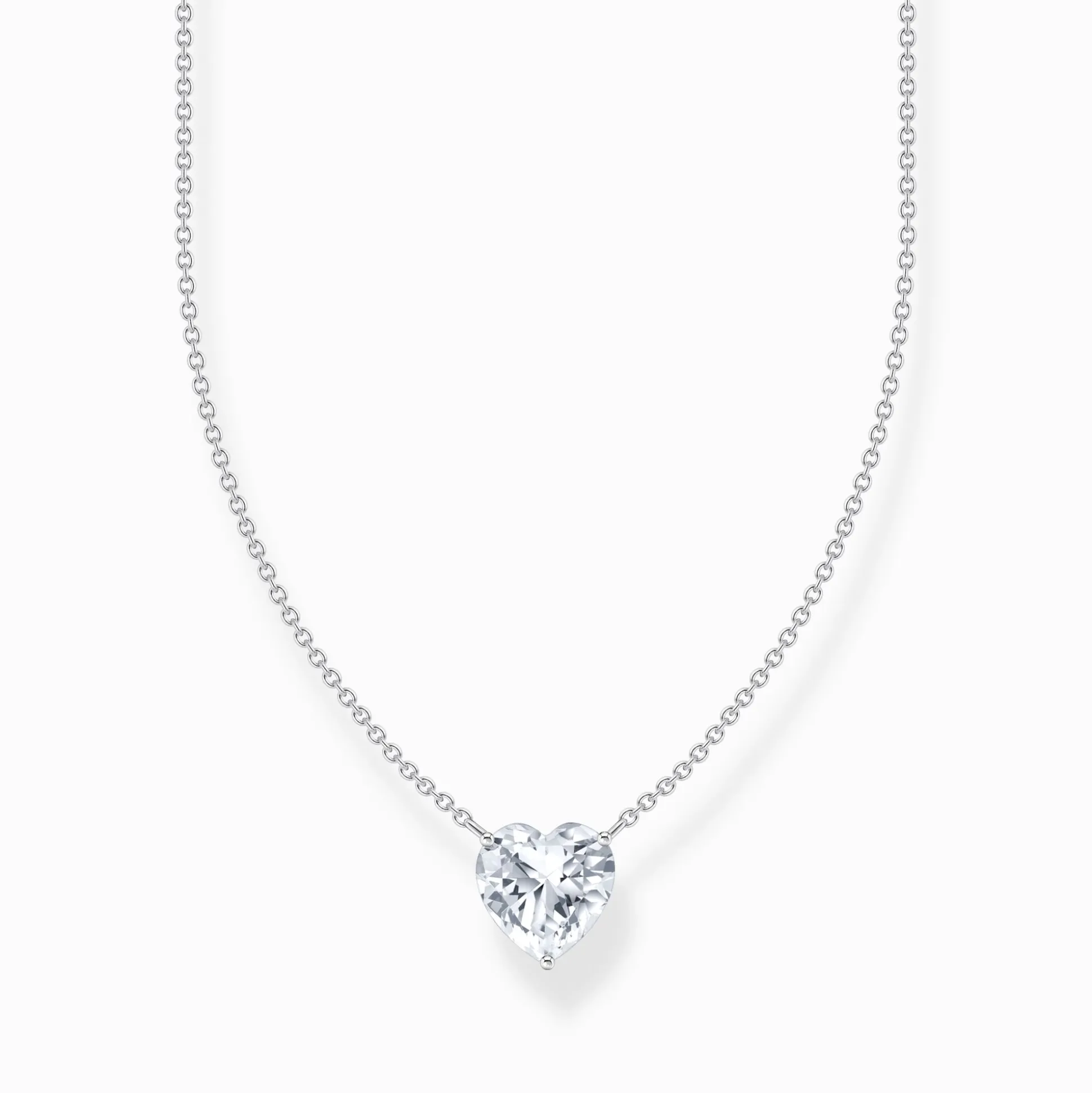 Hot Kette mit weißem Herz-Anhänger Silber Damen Halsketten|925 Silber