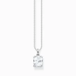 Hot Kette mit weißem Stein Silber Damen Halsketten