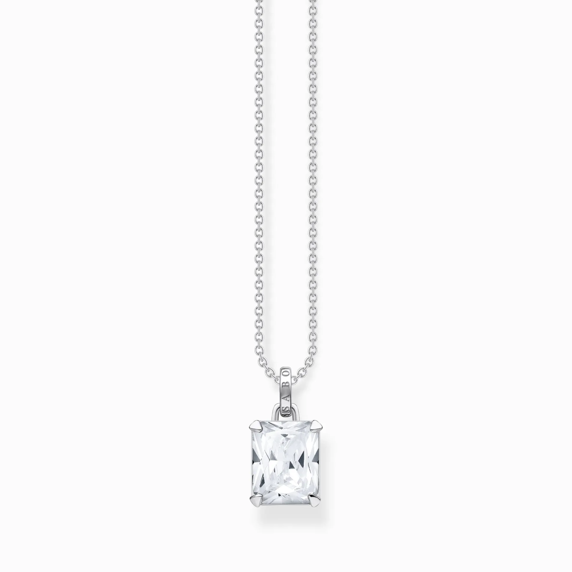 Hot Kette mit weißem Stein Silber Damen Halsketten