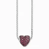 Cheap Kette rotes Pavéherz Damen Halsketten