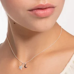 Discount Kette Stern und Mond Damen Halsketten
