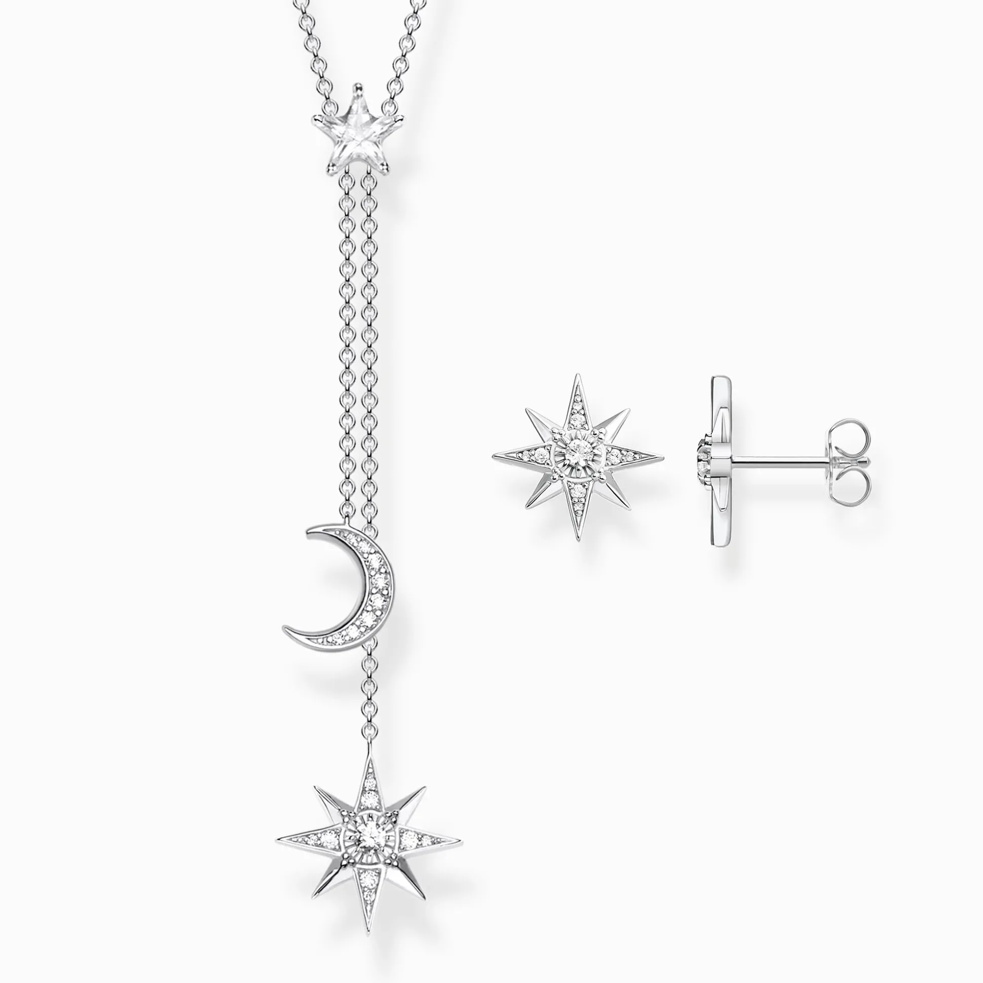 Shop Kette Stern und Mond silber Damen Halsketten