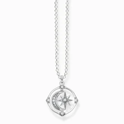 Sale Kette Stern und Mond silber Damen Halsketten