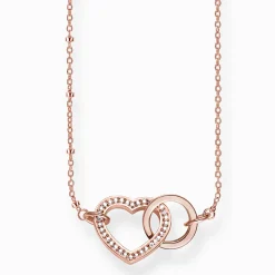 New Kette Together Forever Herz Damen Halsketten|18K Rosé-Vergoldung - 925 Silber