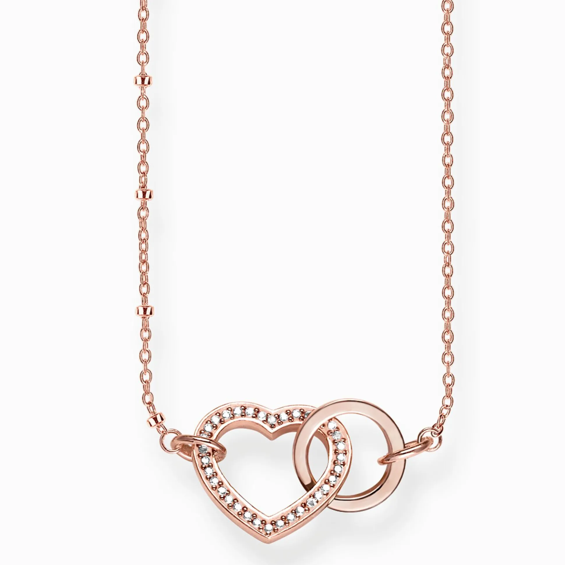 New Kette Together Forever Herz Damen Halsketten|18K Rosé-Vergoldung - 925 Silber