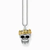 Cheap Kette Totenkopf Krone Damen Halsketten|18K Vergoldung - 925 Silber
