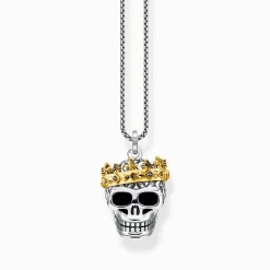Cheap Kette Totenkopf Krone Damen Halsketten|18K Vergoldung - 925 Silber