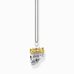 Cheap Kette Totenkopf Krone Damen Halsketten|18K Vergoldung - 925 Silber