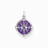 Clearance Kettenanhänger Auge mit kosmischen Details und bunten Steinen Silber geschwärzt Damen Anhänger|925 Silber