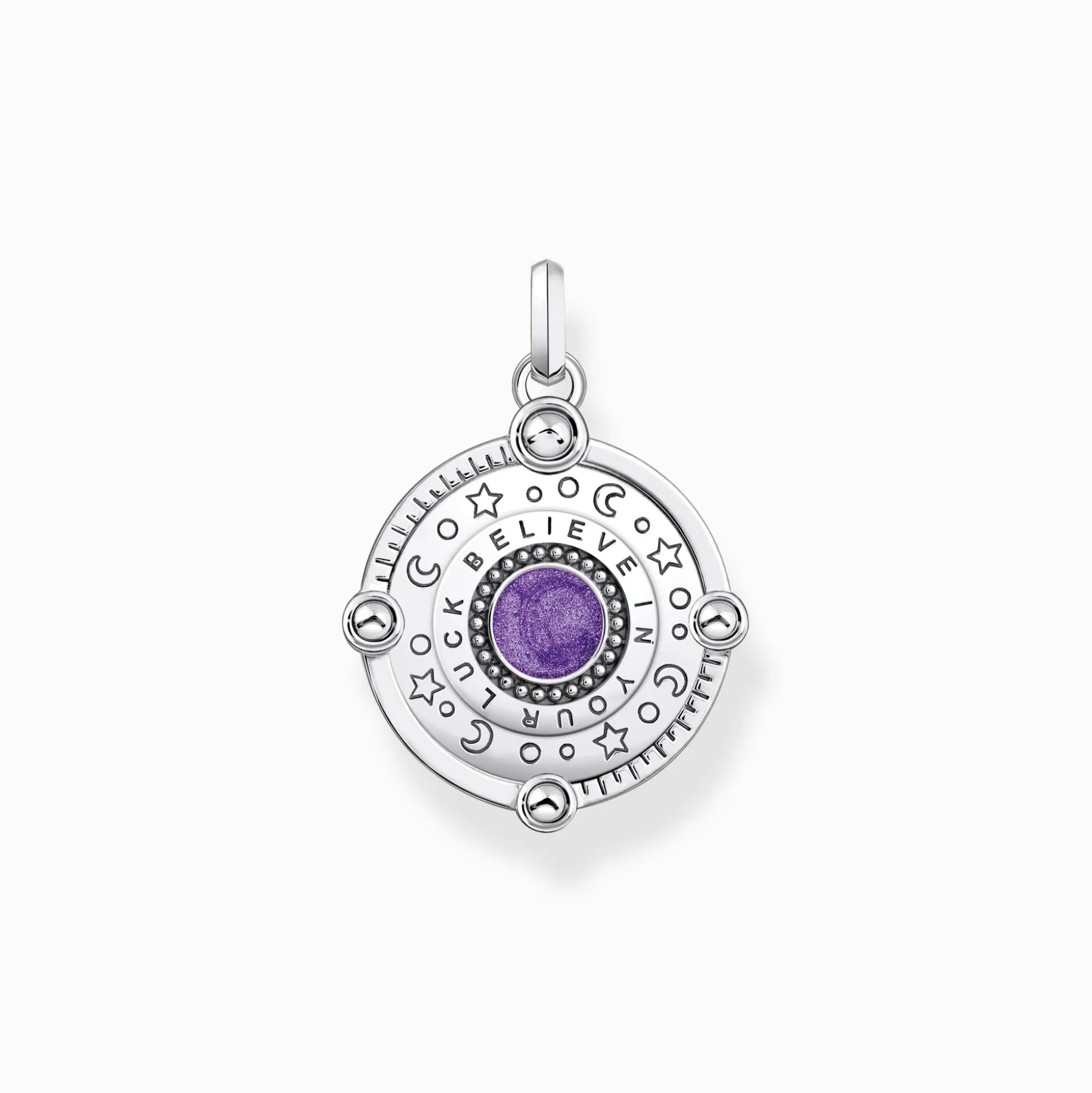 Clearance Kettenanhänger Auge mit kosmischen Details und bunten Steinen Silber geschwärzt Damen Anhänger|925 Silber