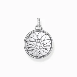 Store Kettenanhänger Glücksrad mit kosmischen Symbolen Silber Damen Anhänger|925 Silber