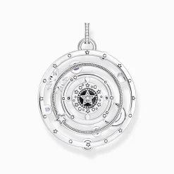 Discount Kettenanhänger Halbkugel mit Auge bunte Steine Silber geschwärzt Damen Anhänger|925 Silber