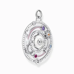 Discount Kettenanhänger Halbkugel mit Auge bunte Steine Silber geschwärzt Damen Anhänger|925 Silber