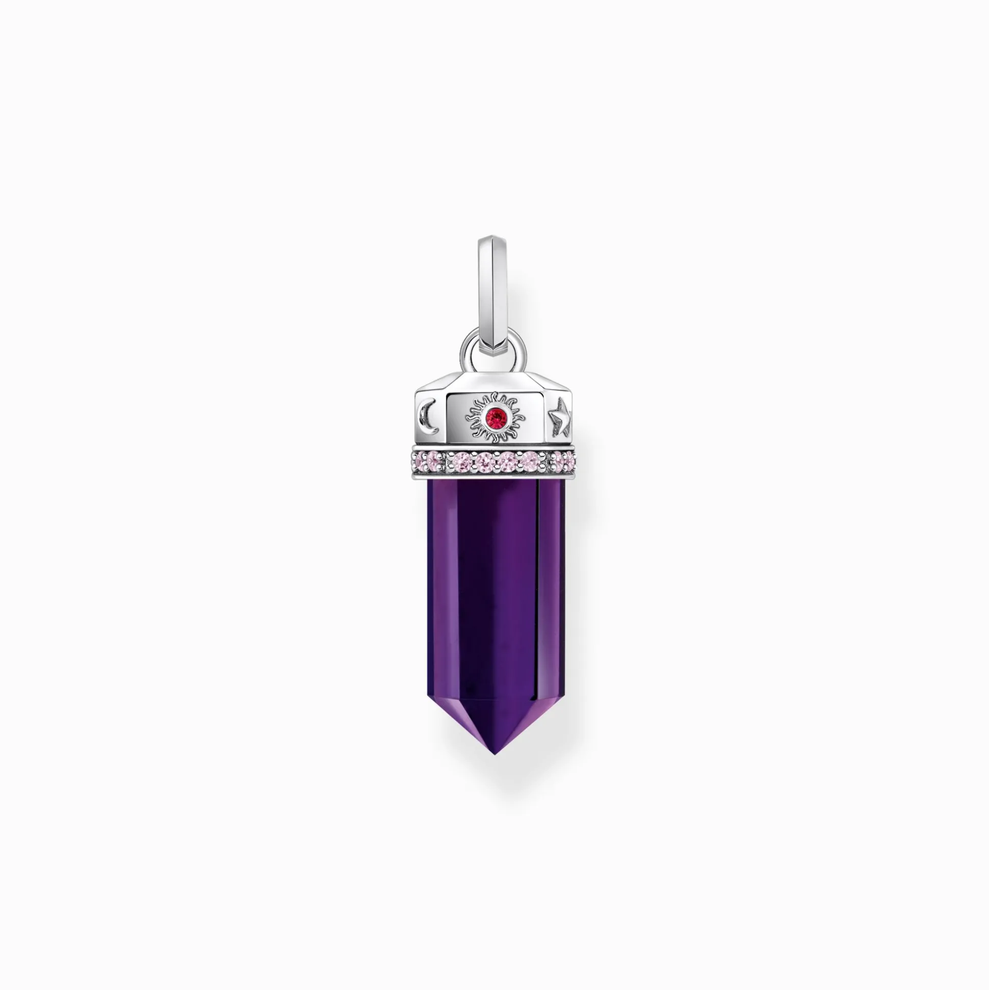 Sale Kettenanhänger mit facettierten imitierten Amethyst Silber geschwärzt Damen Anhänger|925 Silber
