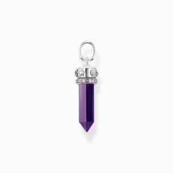 Sale Kettenanhänger mit facettierten imitierten Amethyst Silber geschwärzt Damen Anhänger|925 Silber