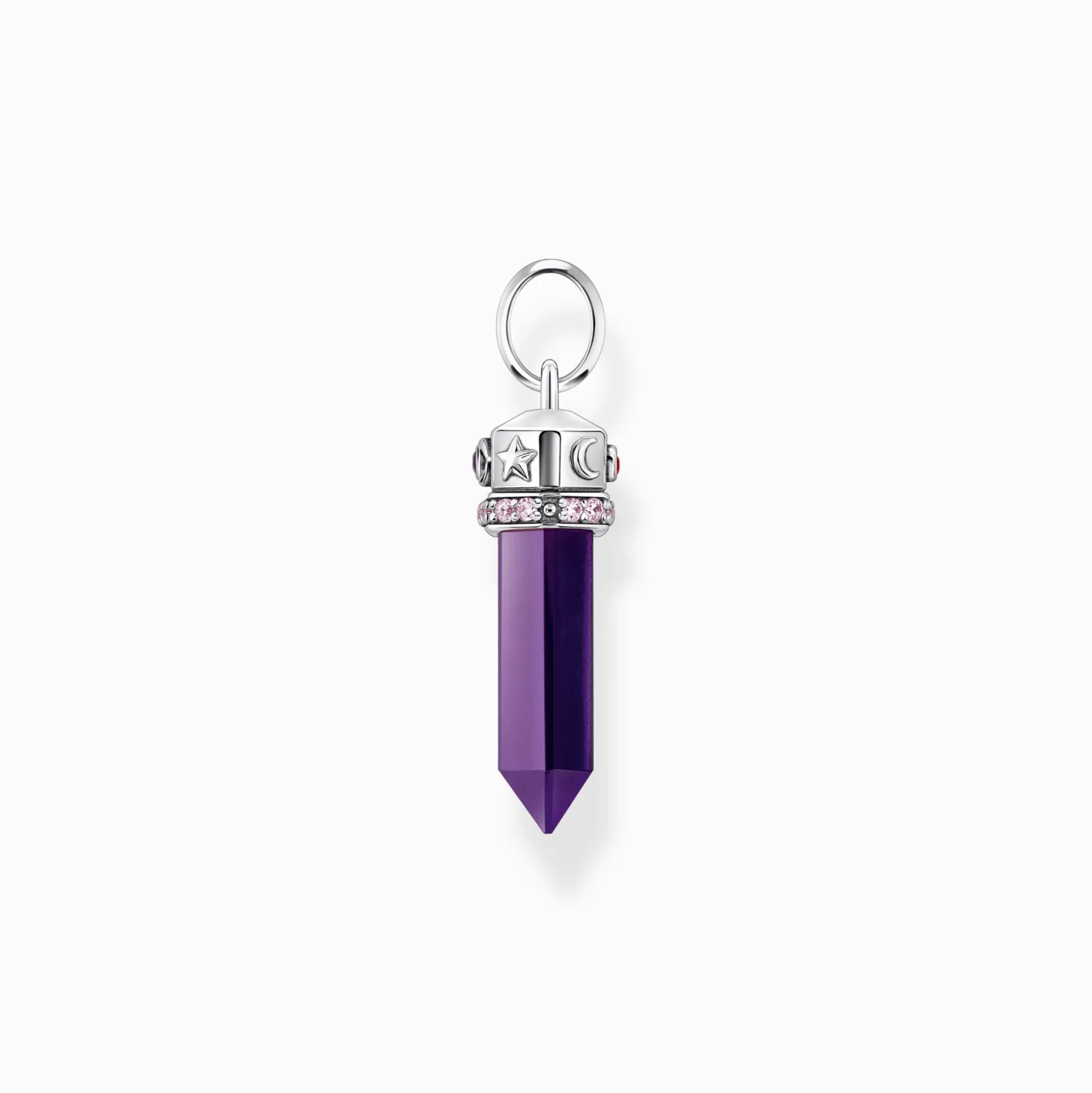 Sale Kettenanhänger mit facettierten imitierten Amethyst Silber geschwärzt Damen Anhänger|925 Silber