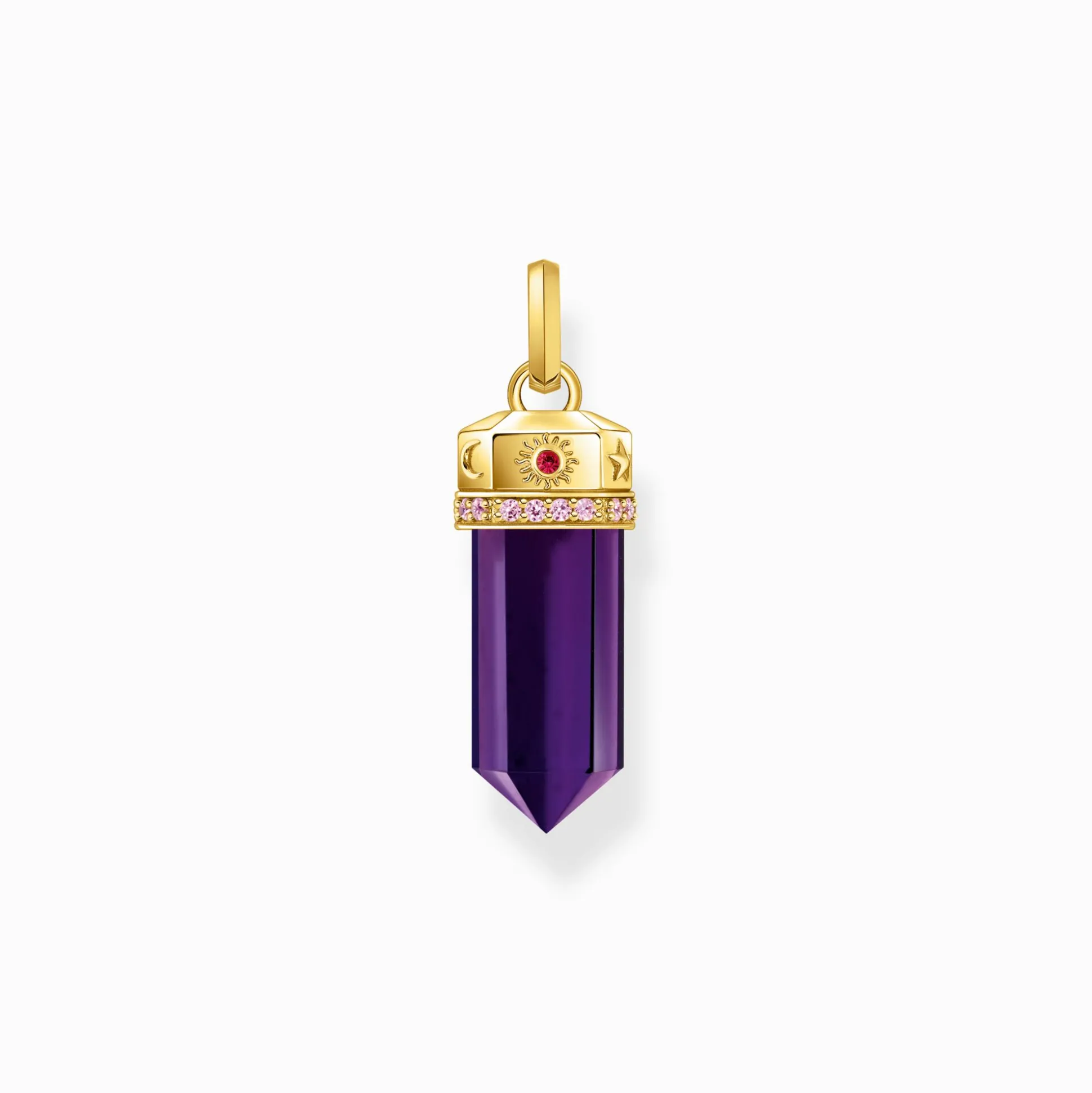 Shop Kettenanhänger mit facettierten imitierten Amethyst vergoldet Damen Anhänger|18K Vergoldung - 925 Silber