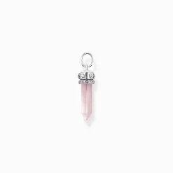 New Kettenanhänger mit Rosenquarz-Kristall Silber Damen Anhänger|925 Silber