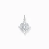Fashion Kettenanhänger mit weißen Steinen Silber Damen Anhänger|925 Silber