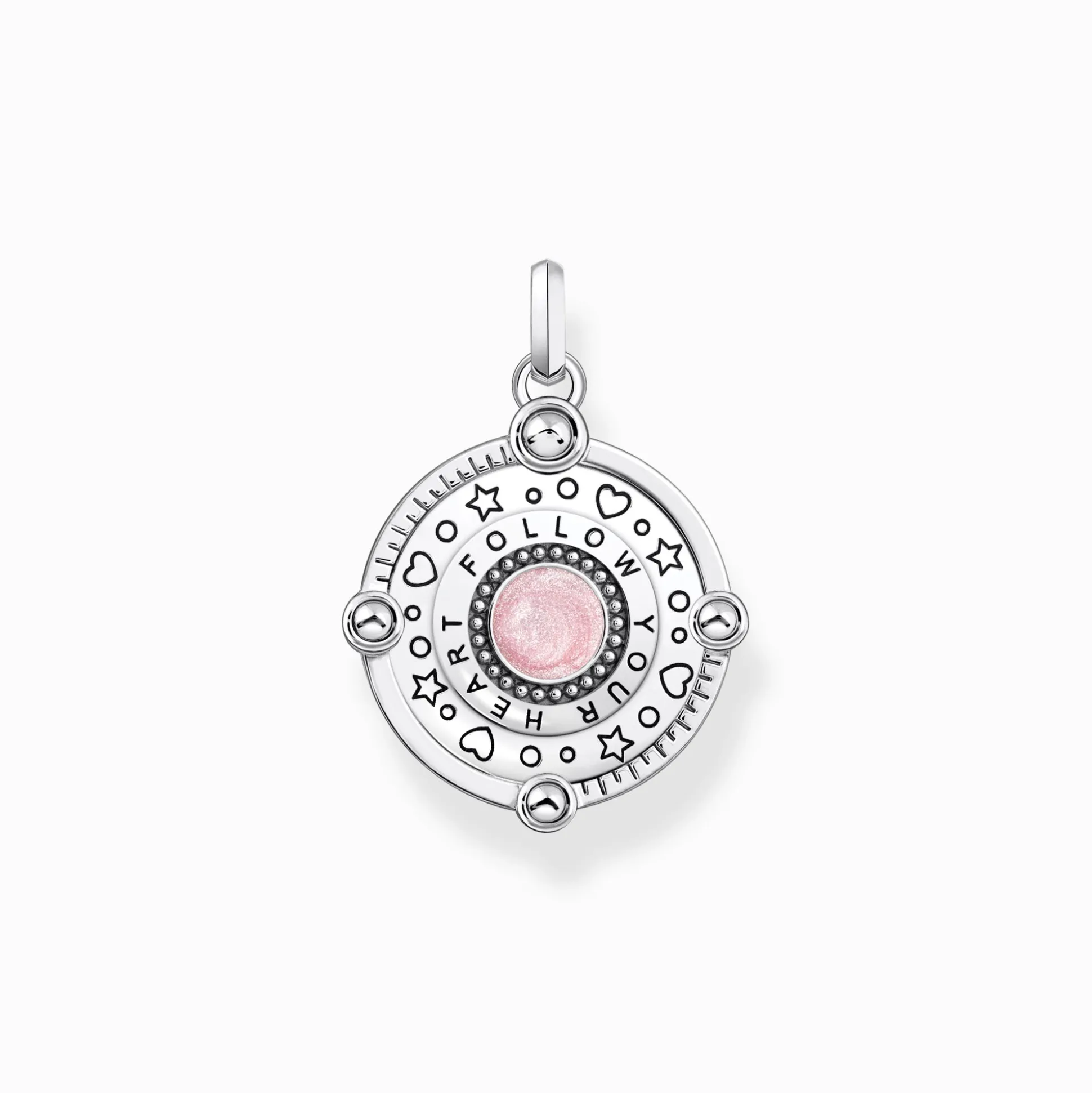 Flash Sale Kettenanhänger rosa mit Herzplaneten und Steinen Silber Damen Anhänger|925 Silber