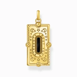 Sale Kettenanhänger Schlange mit schwarzer Kaltemaille und bunten Steinen vergoldet Damen Anhänger|18K Vergoldung - 925 Silber
