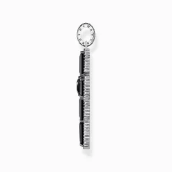 Fashion Kreuzanhänger mit schwarzen Steinen Silber geschwärzt Damen Anhänger|925 Silber