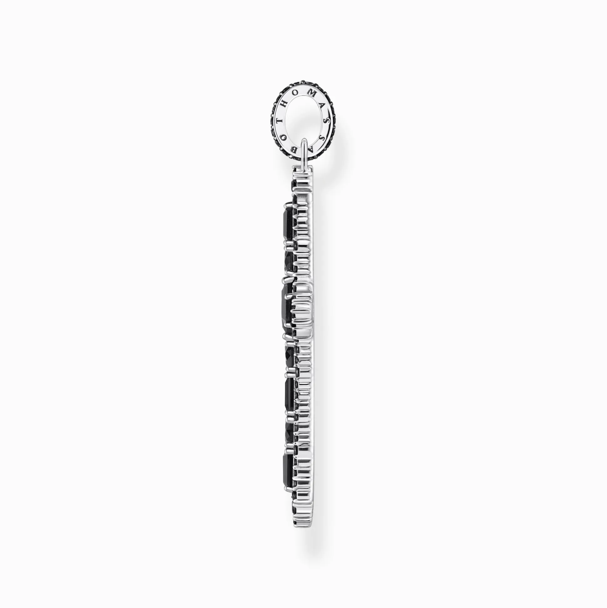 Clearance Kreuzanhänger mit schwarzen Steinen Silber geschwärzt Damen Anhänger|925 Silber