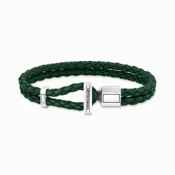 Flash Sale Lederarmband doppelt in Grün Silber Damen Armbänder|Armbänder