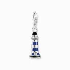 Outlet Member Charm-Anhänger blauer Leuchtturm Silber Damen Charms|Charms