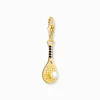 Shop Member Charm-Anhänger Tennisschläger mit Perle vergoldet Damen Charms|Charms