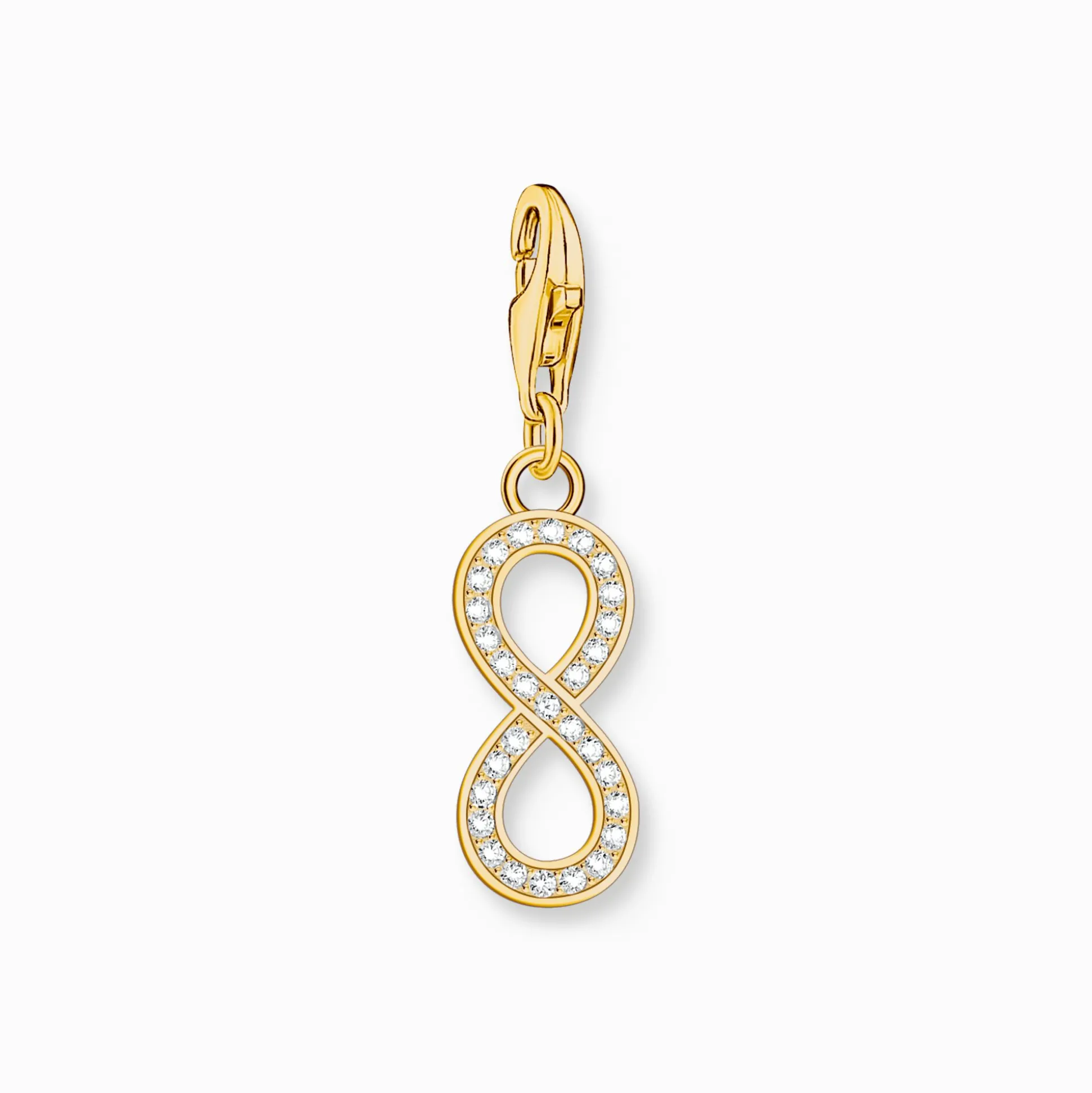 Hot Member Charm-Anhänger Unendlichkeitszeichen mit Steinen vergoldet Damen Charms|Charms