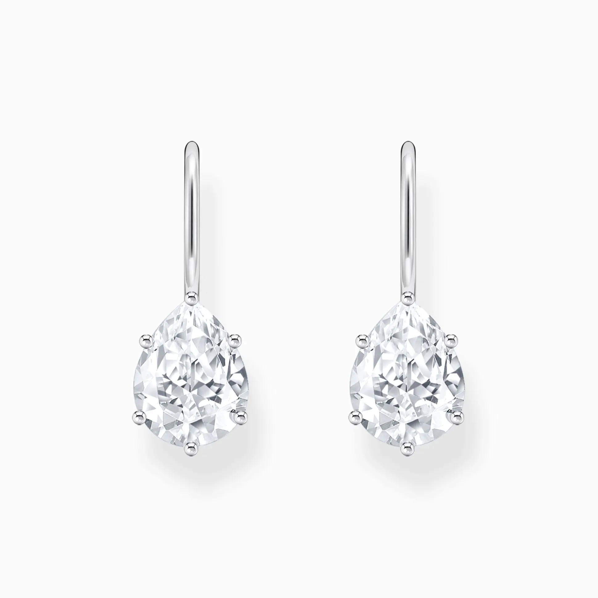 Flash Sale Ohrhänger mit weißem Zirkonia-Tropfen Silber Damen Ohrringe|925 Silber