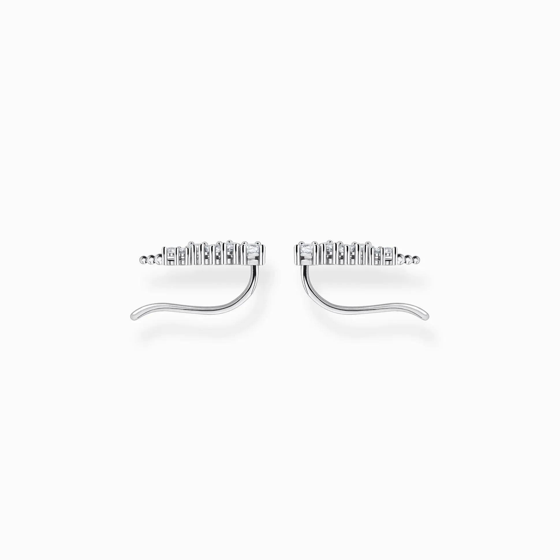 Online Ohrringe Ear Climber weiße Steine silber Damen Ohrstecker