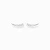 Clearance Ohrringe Ear Climber weiße Steine silber Damen Ohrstecker