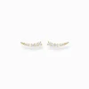 Flash Sale Ohrringe Ear Climber weiße Steine gold Damen Ohrstecker