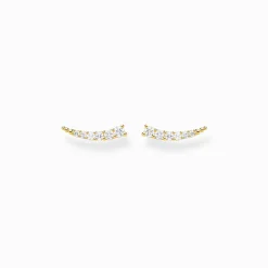 Flash Sale Ohrringe Ear Climber weiße Steine gold Damen Ohrstecker