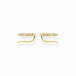 Flash Sale Ohrringe Ear Climber weiße Steine gold Damen Ohrstecker