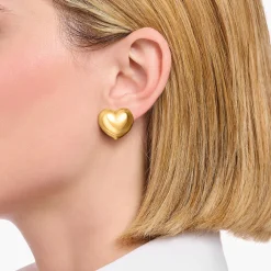 Store Ohrringe in Herzform vergoldet Damen Ohrringe|18K Vergoldung - 925 Silber