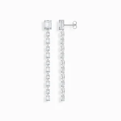 Shop Ohrringe mit weißen Steinen Silber Damen Ohrringe|925 Silber