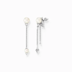 Fashion Ohrringe Perle mit Wintersonnenstrahlen silber Damen Ohrringe|925 Silber