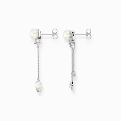 Fashion Ohrringe Perle mit Wintersonnenstrahlen silber Damen Ohrringe|925 Silber