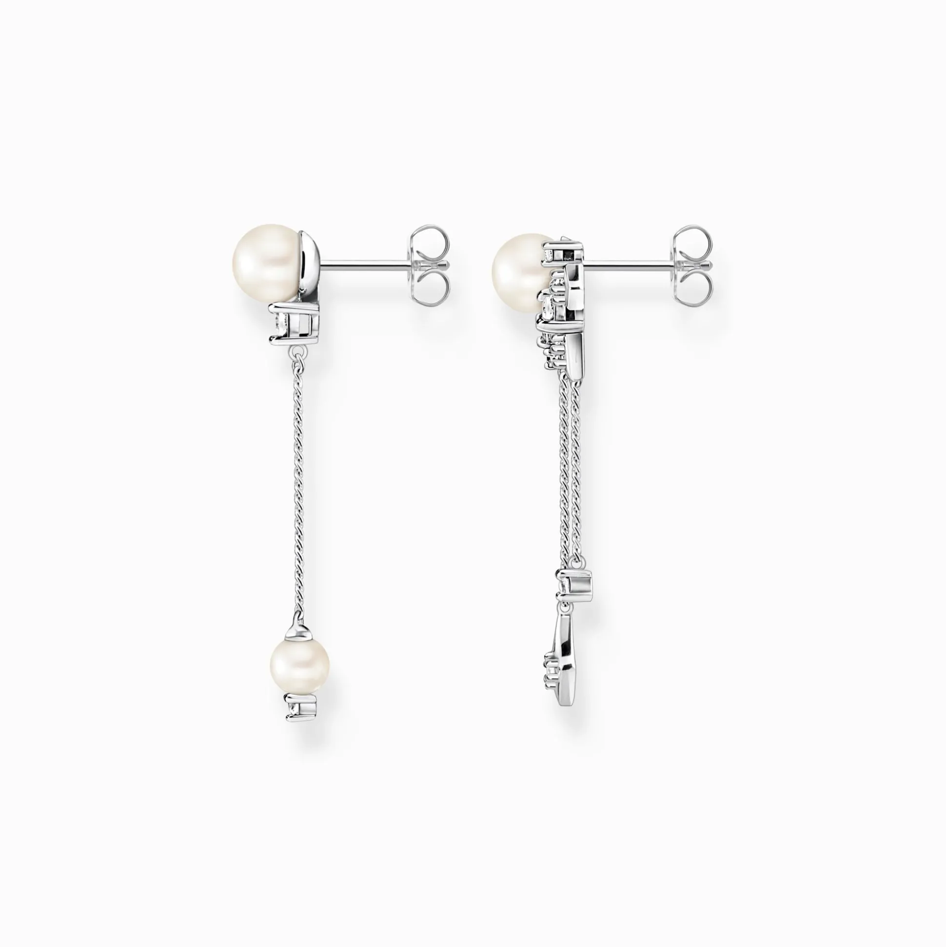 Fashion Ohrringe Perle mit Wintersonnenstrahlen silber Damen Ohrringe|925 Silber