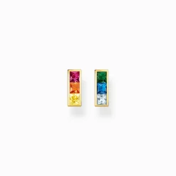 Clearance Ohrstecker bunte Steine gold Damen Ohrstecker
