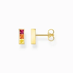 Clearance Ohrstecker bunte Steine gold Damen Ohrstecker