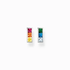 Hot Ohrstecker bunte Steine silber Damen Ohrstecker