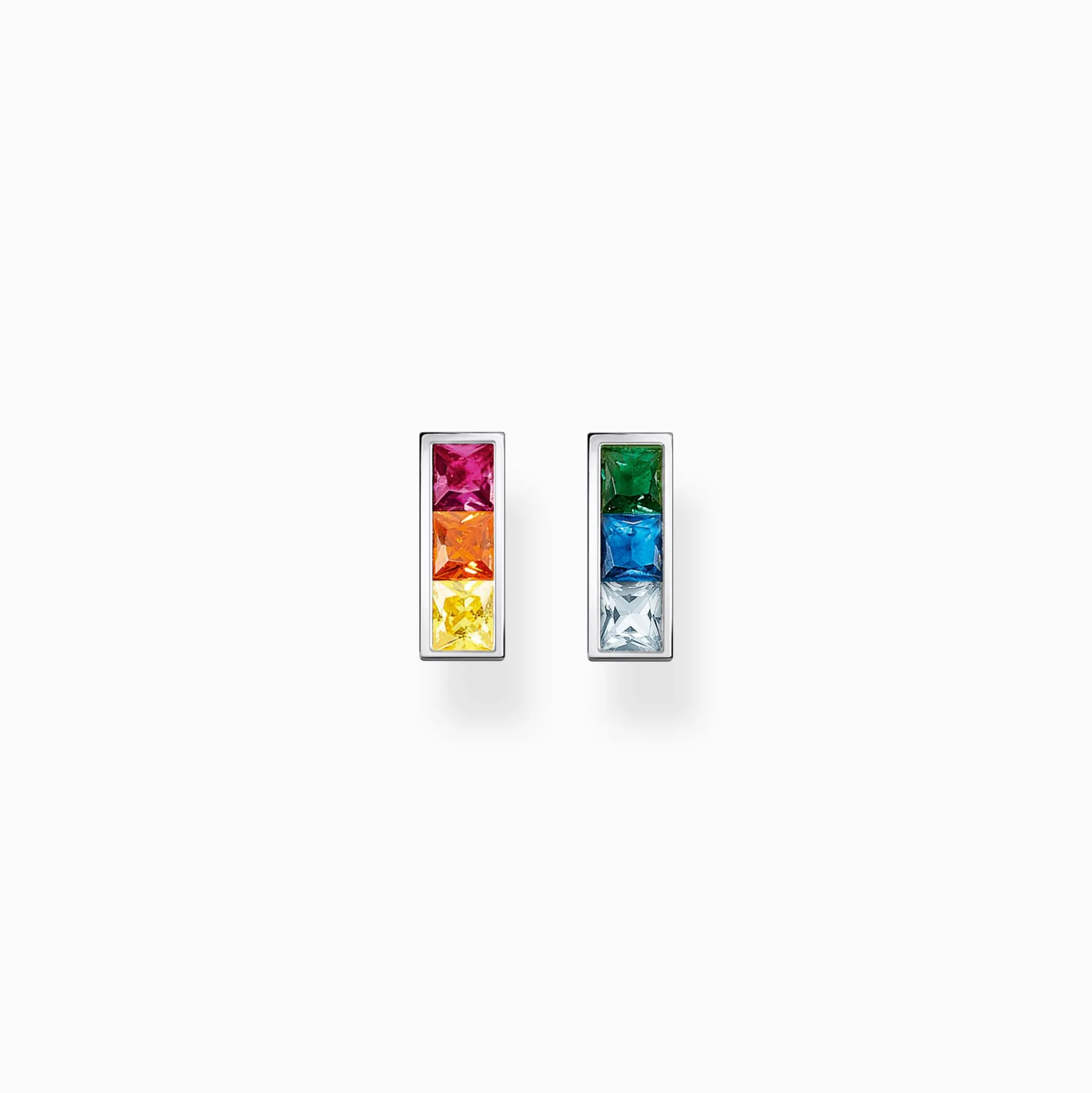 Hot Ohrstecker bunte Steine silber Damen Ohrstecker