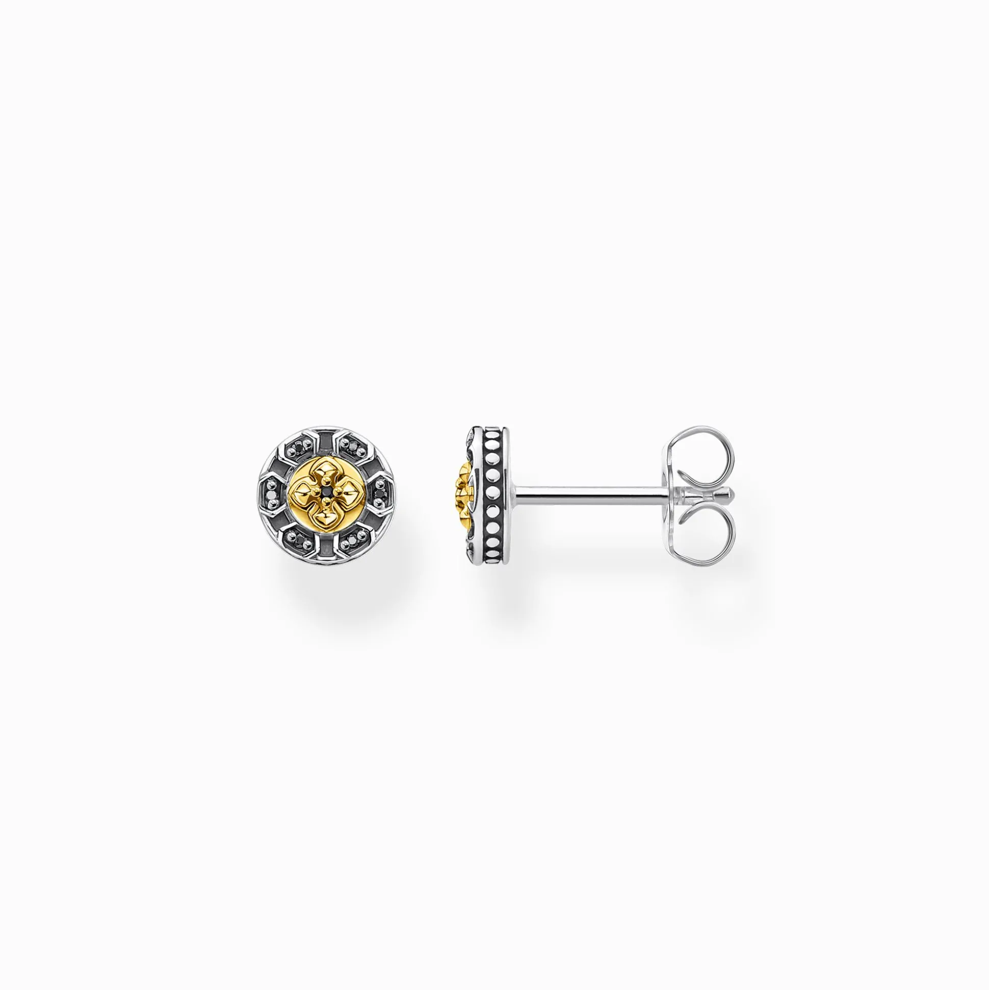 Best Sale Ohrstecker Kreuz schwarze Steine gold Damen Ohrstecker|Ohrstecker & Creolen
