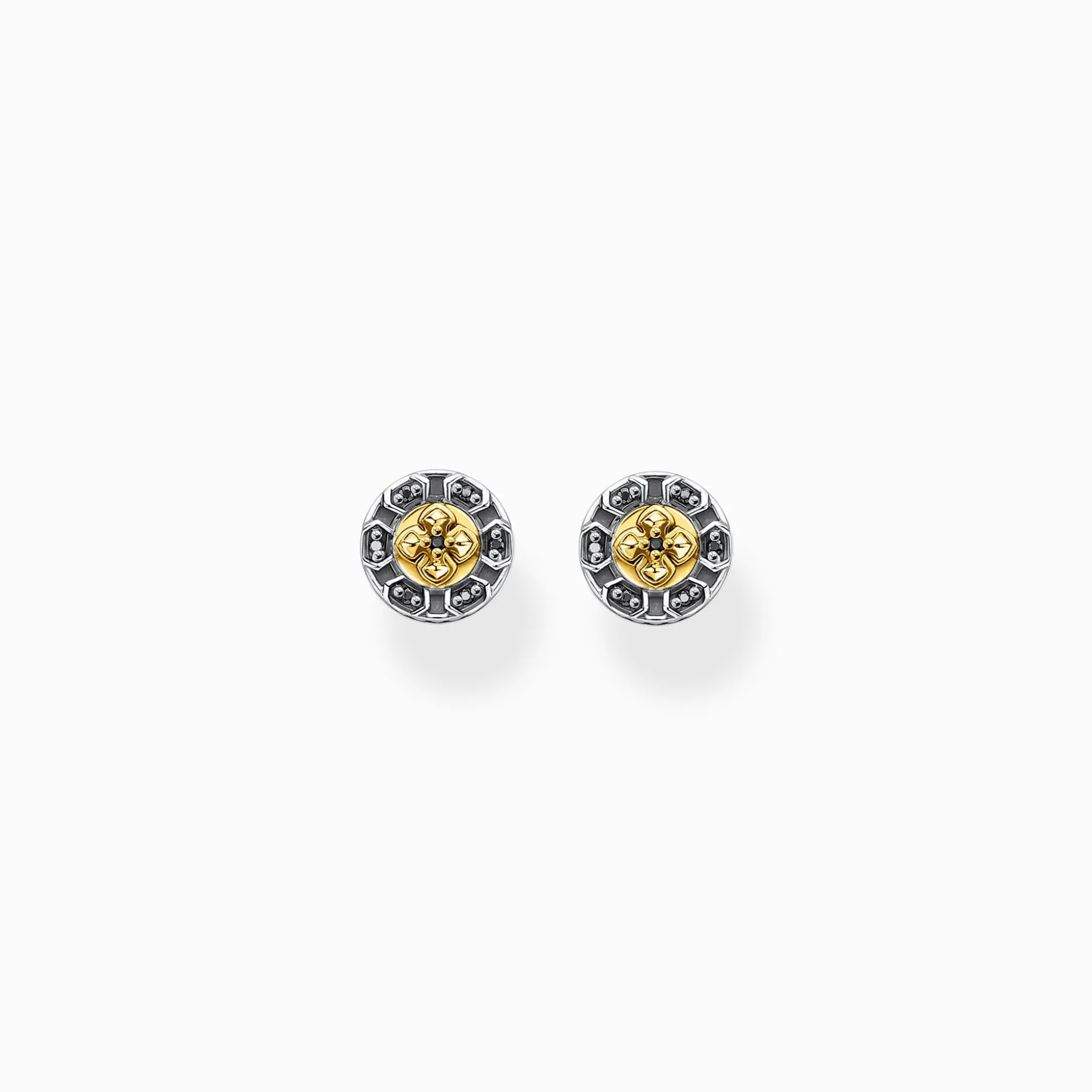 Best Sale Ohrstecker Kreuz schwarze Steine gold Damen Ohrstecker|Ohrstecker & Creolen